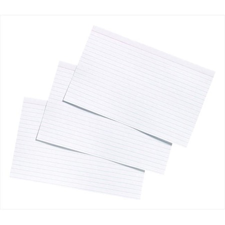 School Smart 088713 5 X 8 In. Heavyweight Ruled Index Card; White; Pack - 100